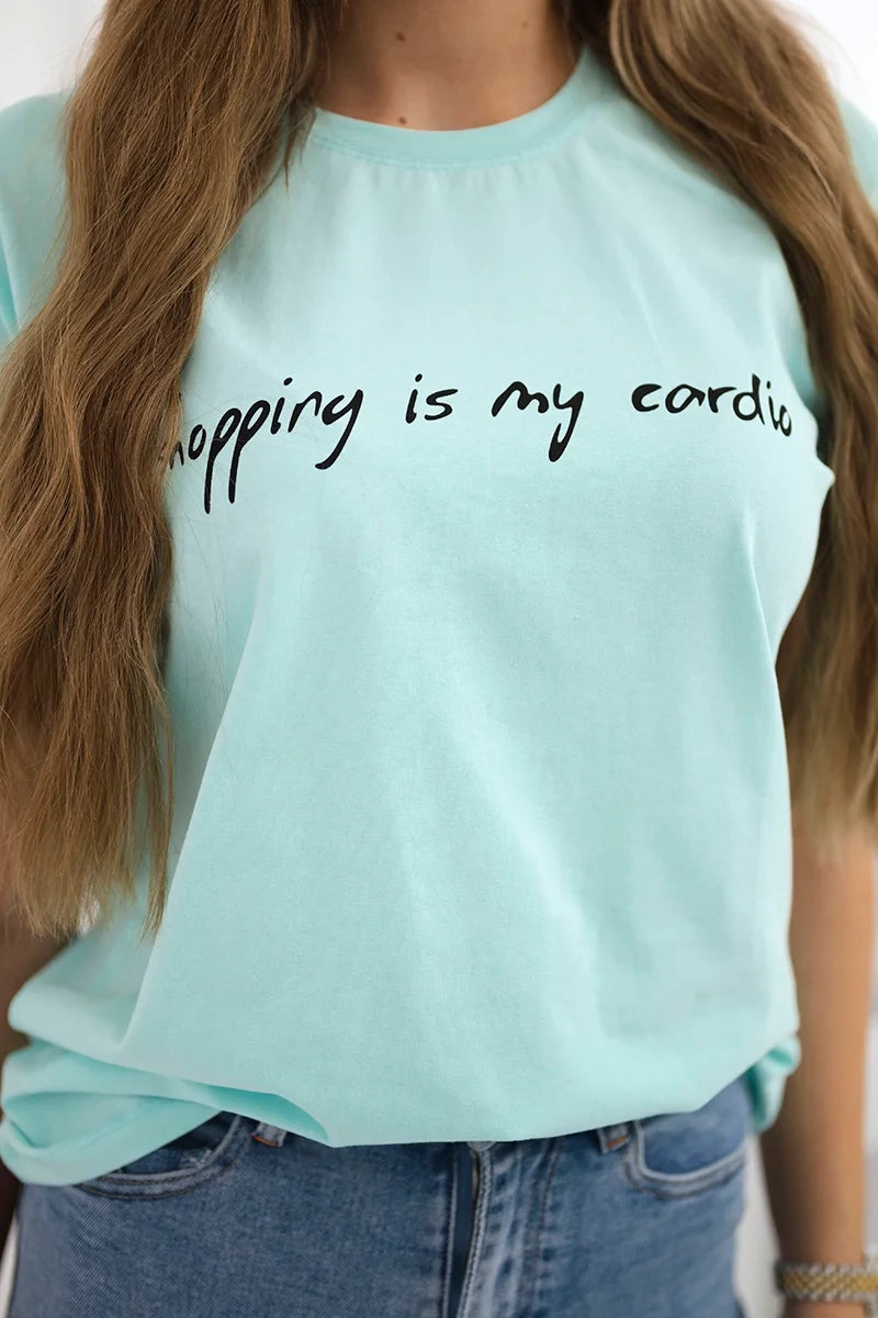 Blúzka Shopping is my cardio mätová+čierna univerzálne