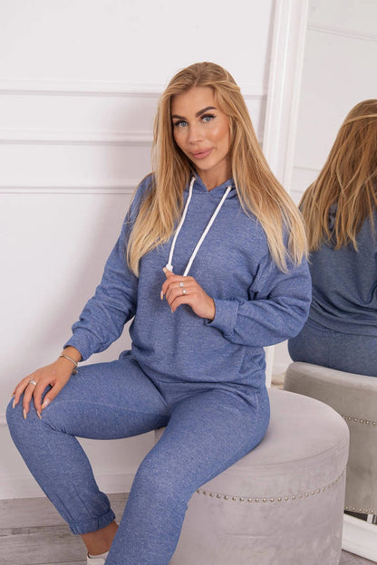 Športová súprava s kapucňou denim univerzálne