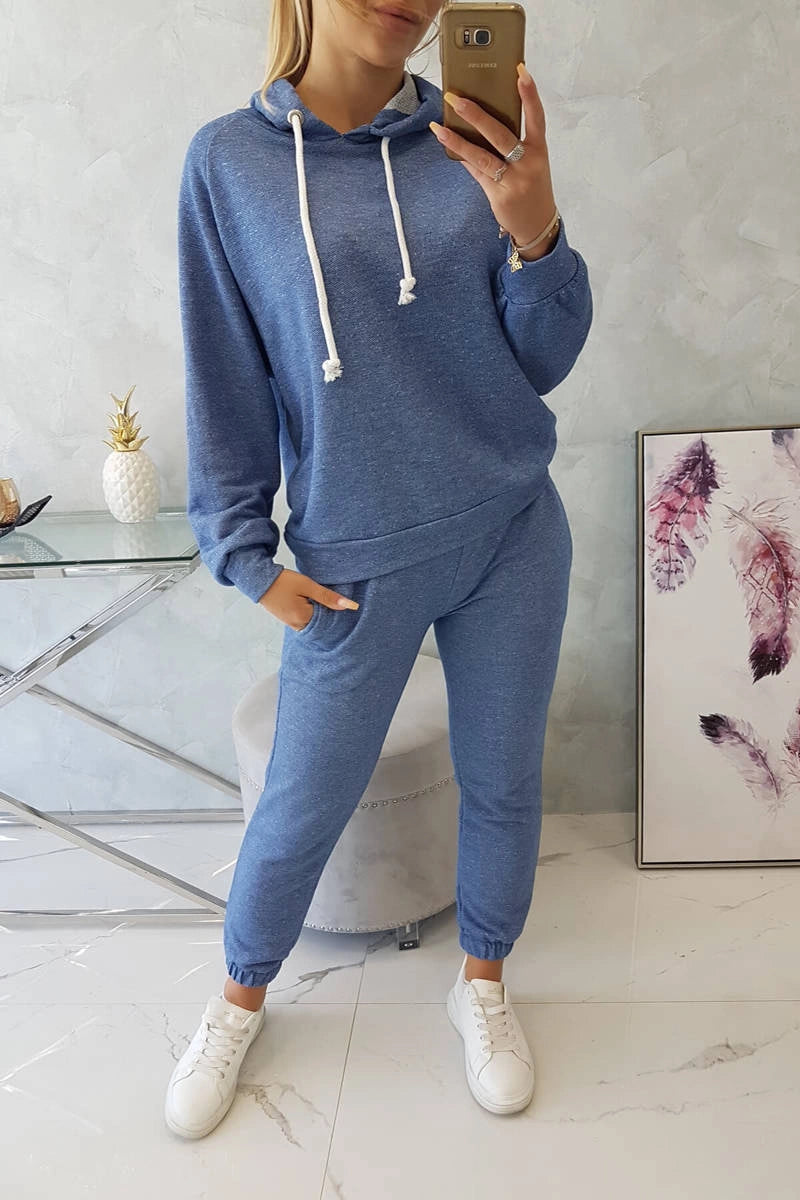 Športová súprava s kapucňou denim univerzálne