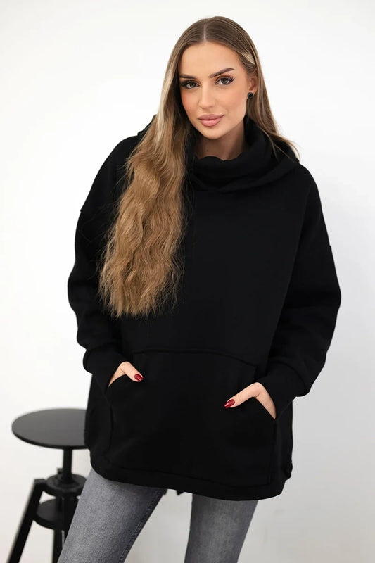 Zateplená mikina so zapínaním na zips vzadu čierna univerzálne