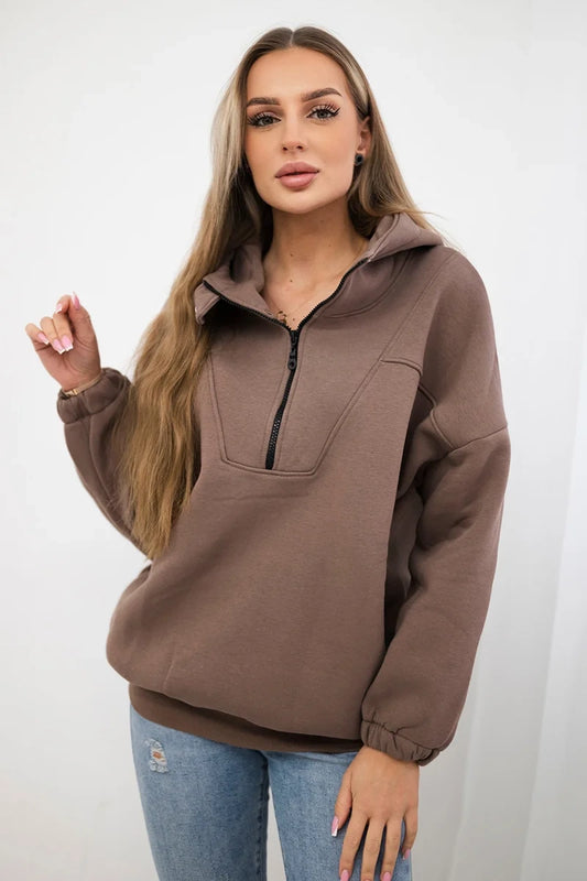 Mikina s kapucňou mocca univerzálne