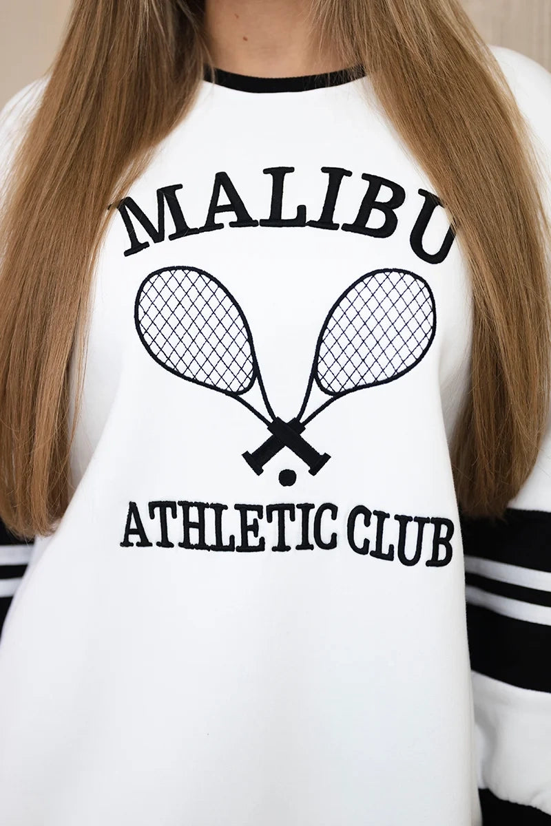Zateplená mikina Malibu biela + čierna univerzálne