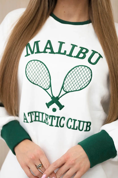 Zateplená mikina Malibu ecru + zelená univerzálne