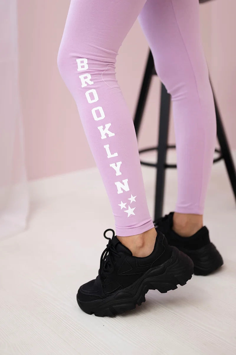 Nohavice legíny Brooklyn svetlo fialová univerzálne