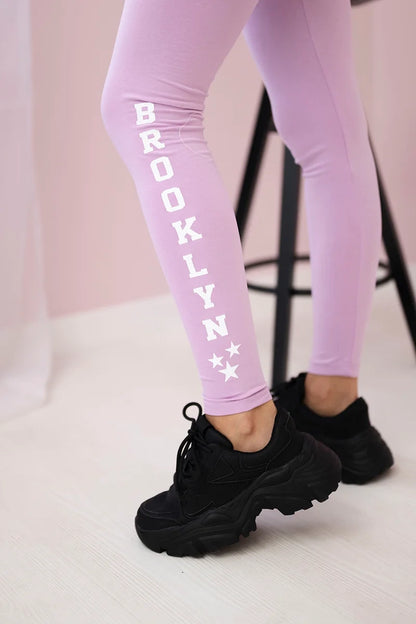Nohavice legíny Brooklyn svetlo fialová univerzálne