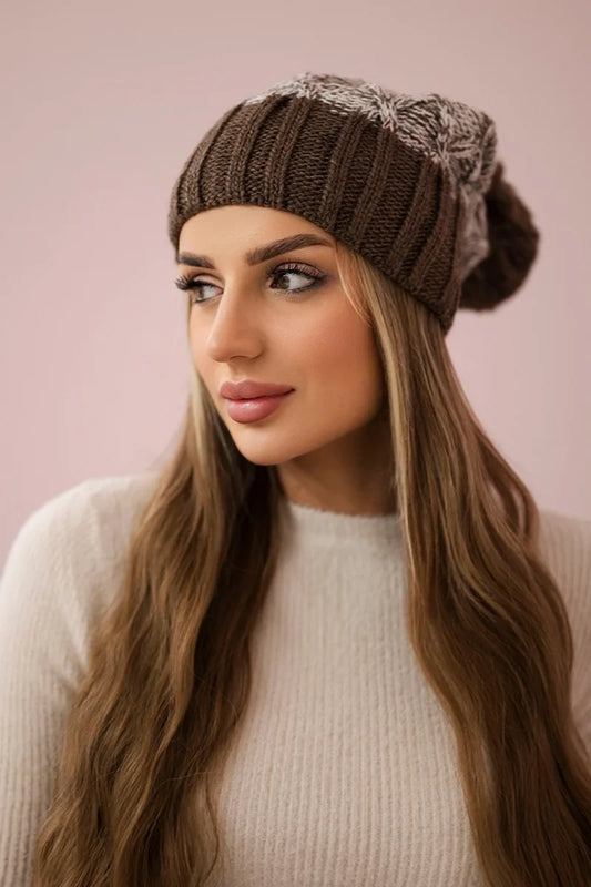 Čapica с fleece Milano K203 ecru melange+mocca univerzálne