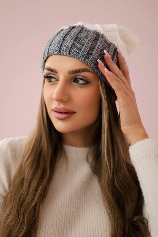 Čapica с fleece Milano K203 ecru+sivá univerzálne