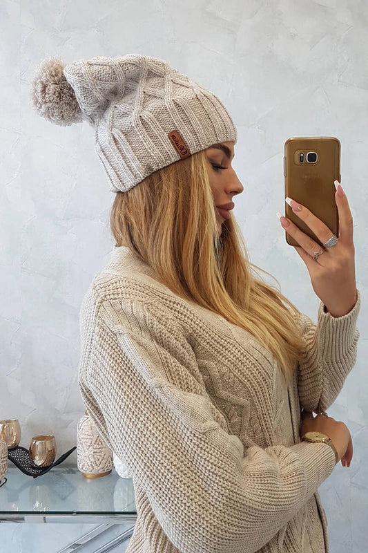 Čapica с fleece Milano K203 ecru melange+svetlo béžová univerzálne