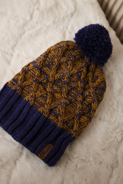 Čapica с fleece Milano K203 horčičná melanž+tmavo fialová univerzálne