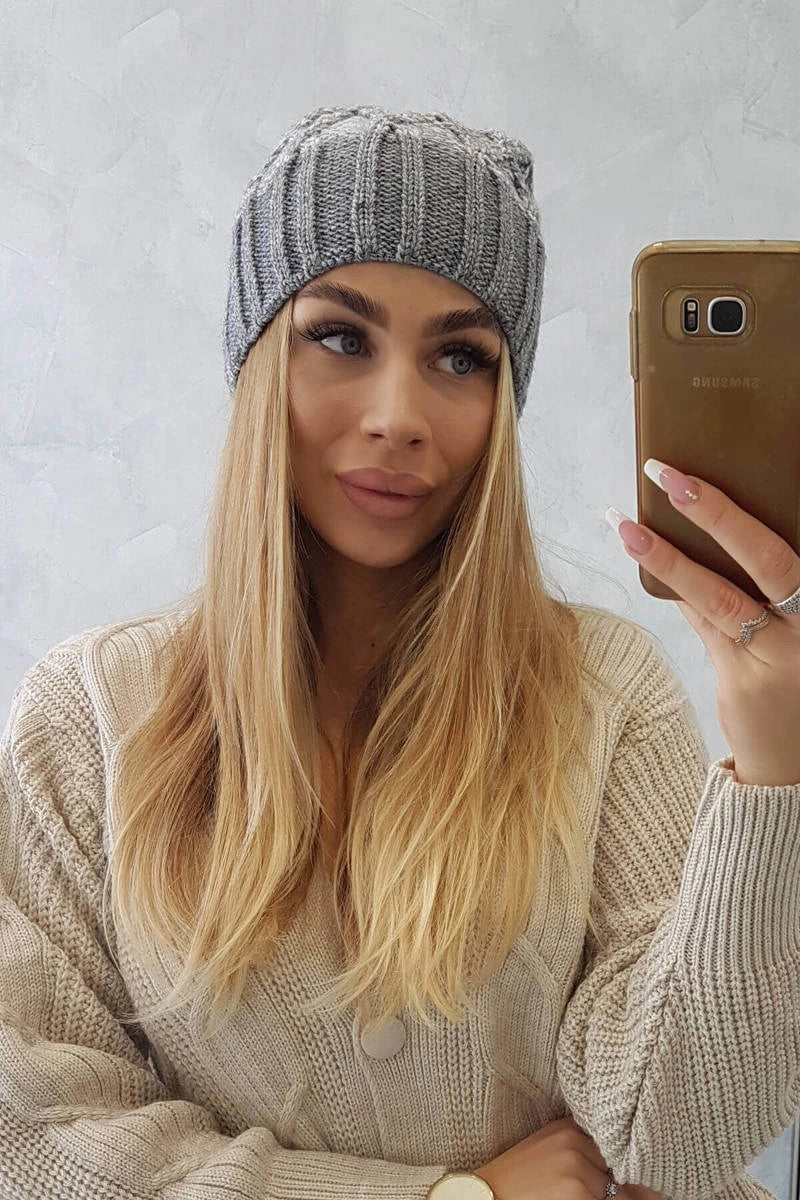 Čapica с fleece Milano K203 sivá melanž+sivá univerzálne