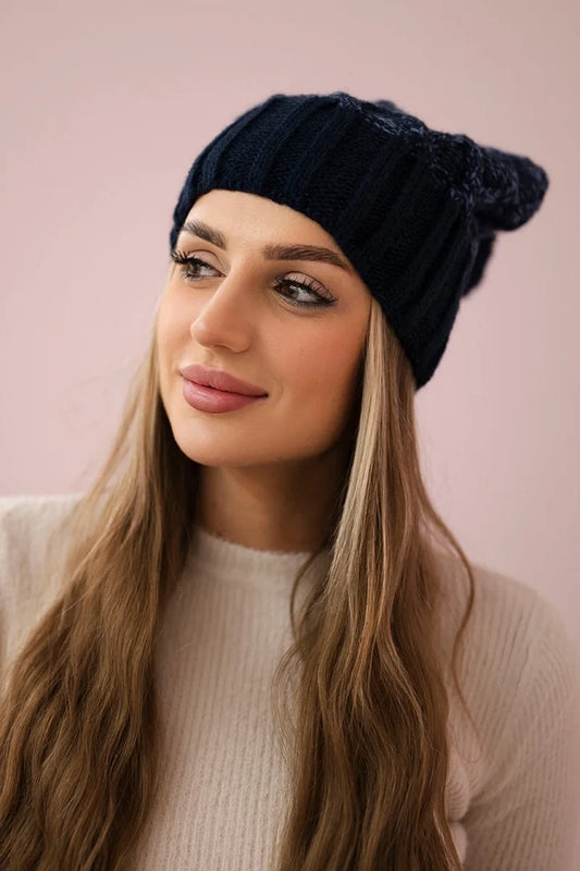 Čapica с fleece Milano K203 námornícka modrá melanž+námornícka modrá univerzálne