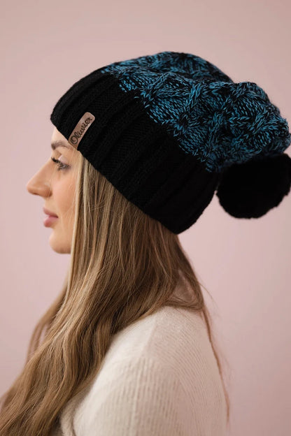Čapica с fleece Milano K203 tyrkysová melanž+čierna univerzálne