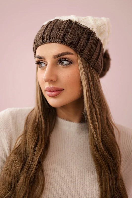 Čapica с fleece Milano K203 ecru+mocca univerzálne