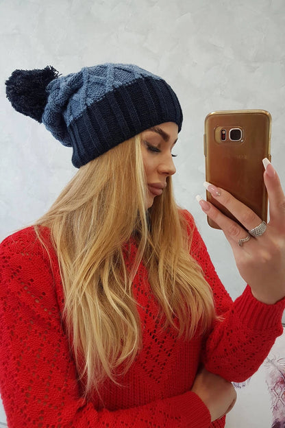 Čapica с fleece Milano K203 džínsy+námornícka modrá univerzálne