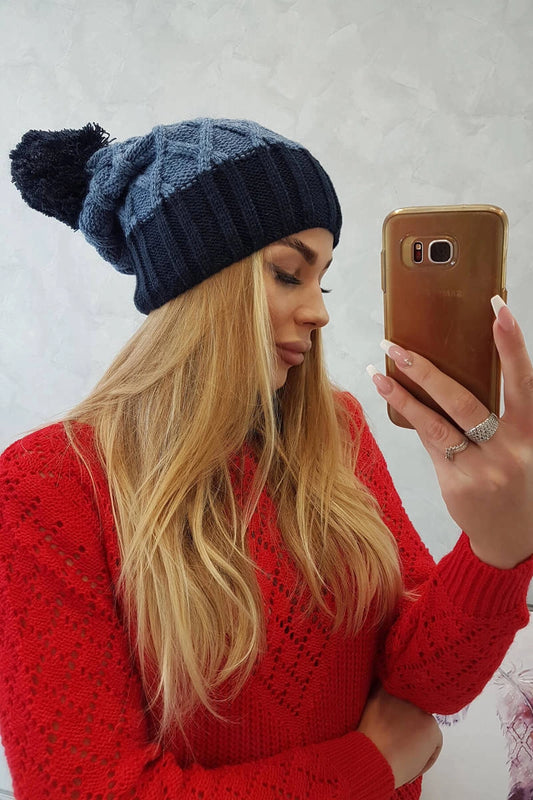 Čapica с fleece Milano K203 džínsy+námornícka modrá univerzálne