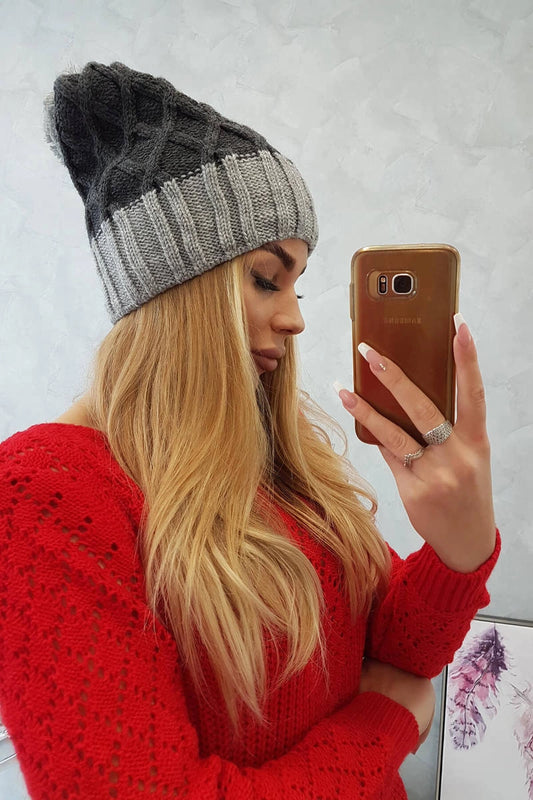Čapica с fleece Milano K203 grafit+sivá univerzálne