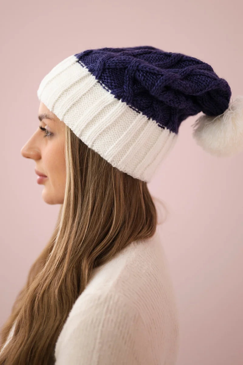 Čapica с fleece Milano K203 tmavo fialová+ecru univerzálne