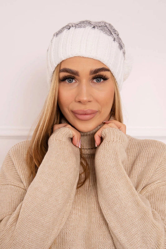 Čapica s fleece Milano K203 šedá melanž+ecru univerzálne