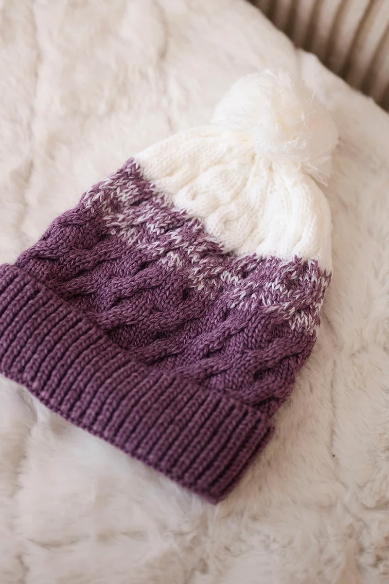 Čapica s fleece Ilona K218 fialový+biely univerzálne