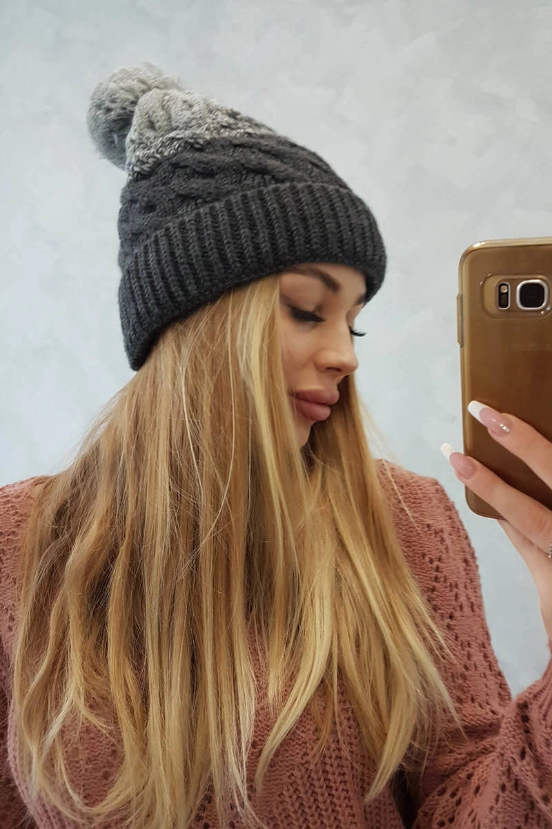 Čapica s fleece Ilona K218 grafit+sivá univerzálne