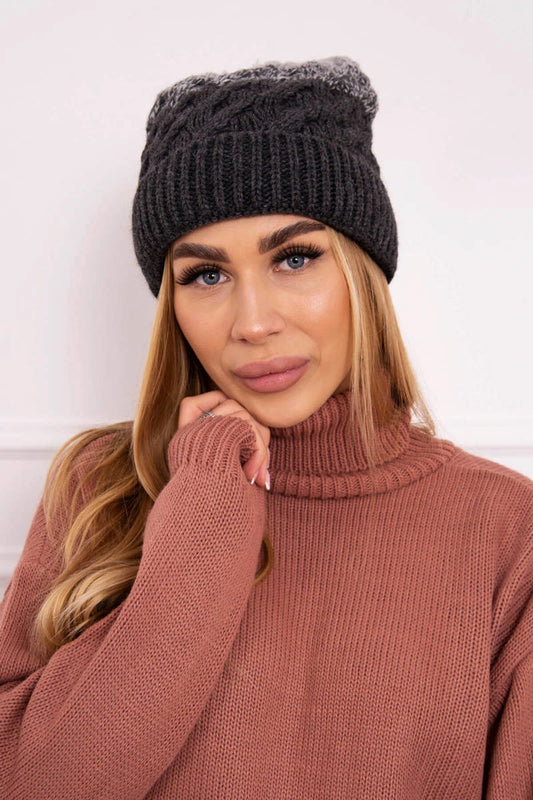 Čapica s fleece Ilona K218 grafit+sivá univerzálne