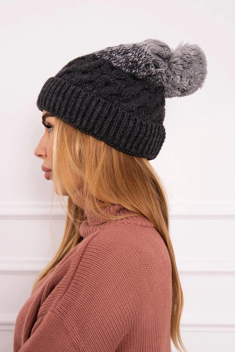 Čapica s fleece Ilona K218 grafit+sivá univerzálne