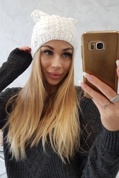 Čapica s fleece Rabbid K237 biely univerzálne