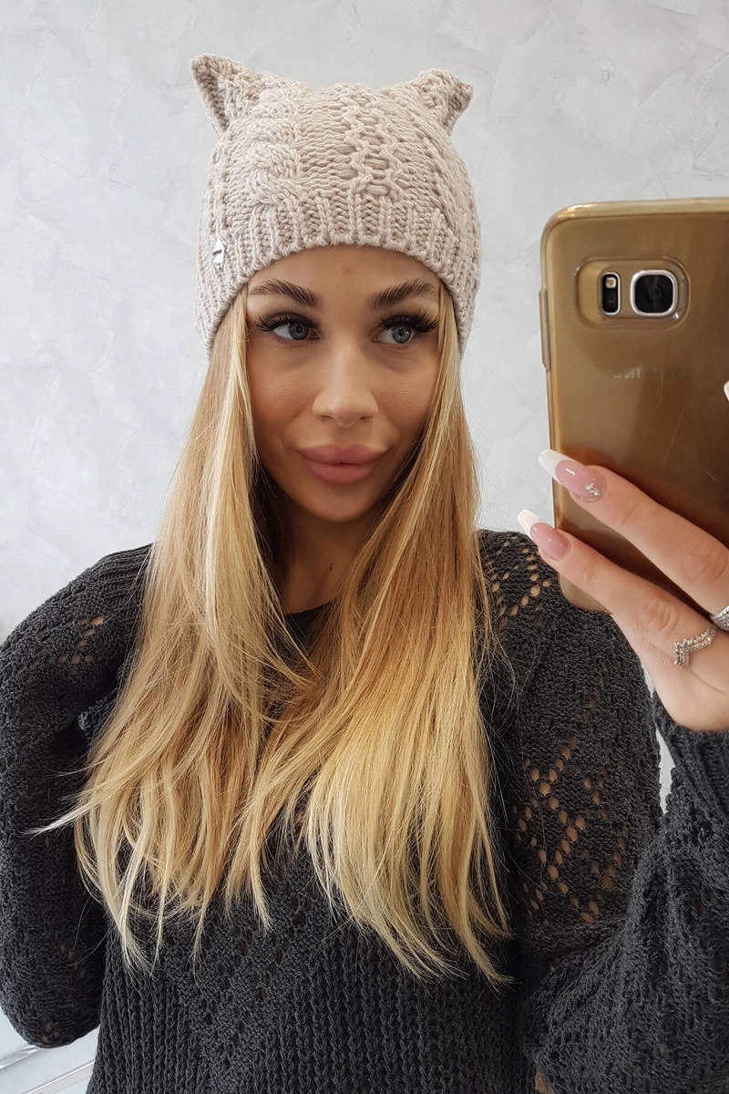 Čapica s fleece Rabbid K237 svetlo béžová univerzálne