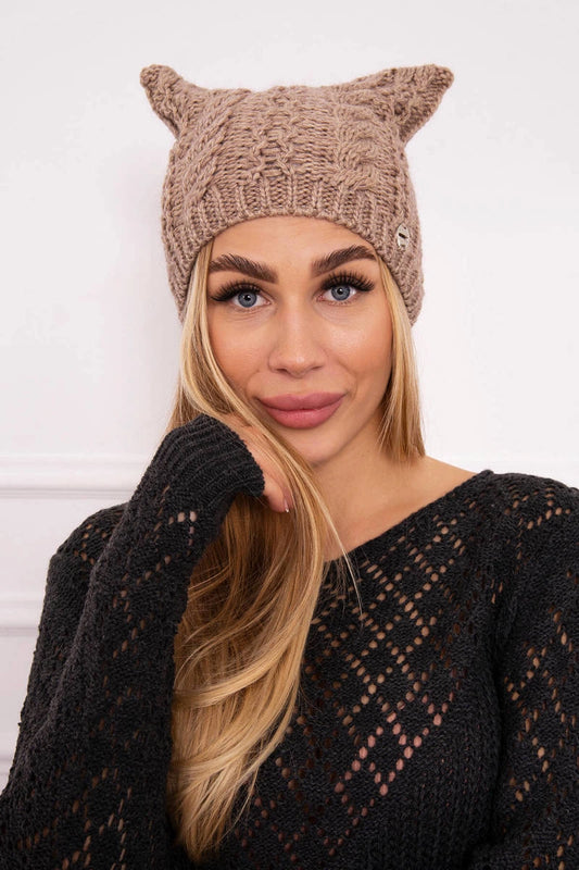 Čapica s fleece Rabbid K237 tmavo béžová univerzálne