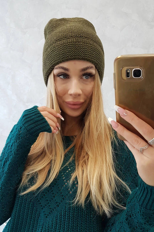 Čapica s mohérom K223 khaki univerzálne