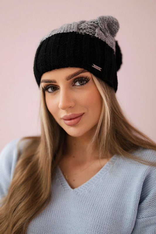 Čapica s fleece Paris K212 šedá+čierna univerzálne