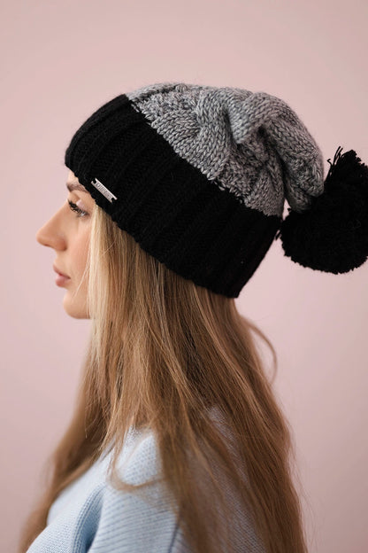 Čapica s fleece Paris K212 šedá+čierna univerzálne