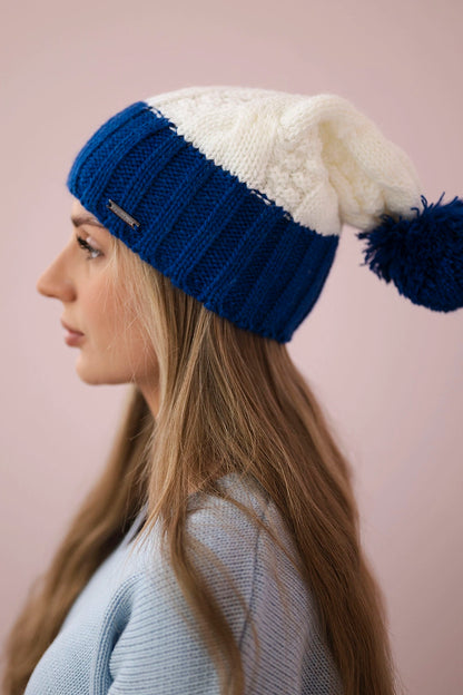 Čapica s fleece Paris K212 ecru+chrpa univerzálne