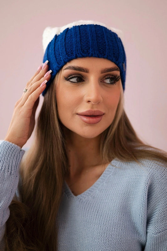 Čapica s fleece Paris K212 ecru+chrpa univerzálne