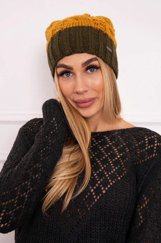 Čapica s fleece Paris K212 horčica+kaki univerzálne