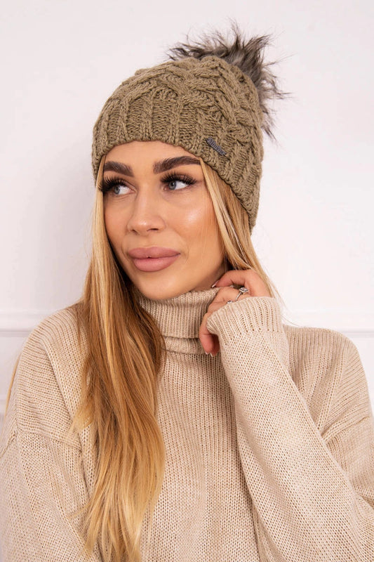 Čapica s fleece Daria K217 svetlá khaki univerzálne