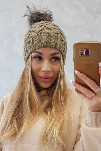 Čapica s fleece Daria K217 svetlá khaki univerzálne