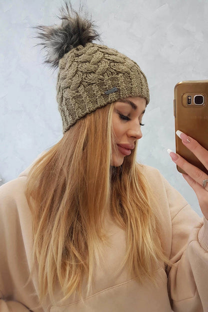 Čapica s fleece Daria K217 svetlá khaki univerzálne