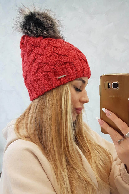 Čapica s fleece Daria K217 malina univerzálne