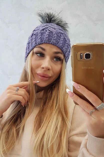Čapica s fleece Daria K217 fialový univerzálne