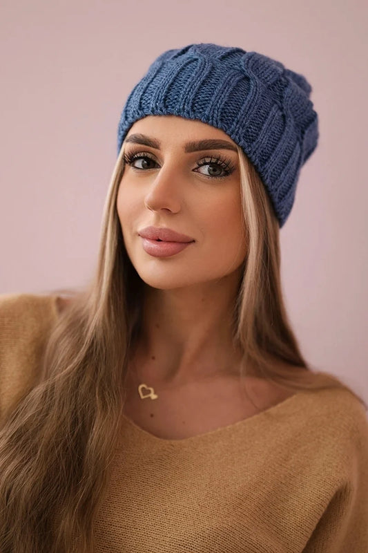 Čapica s fleece Iwona K221 džínsy univerzálne