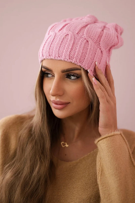 Čapica s fleece Iwona K221 ružová univerzálne