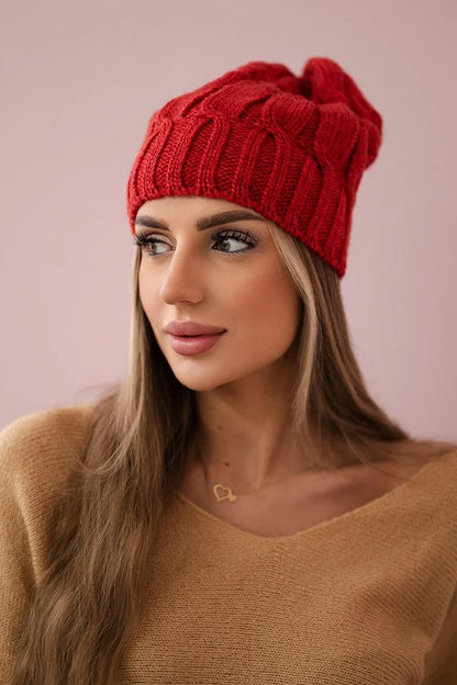 Čapica s fleece Iwona K221 bordová univerzálne