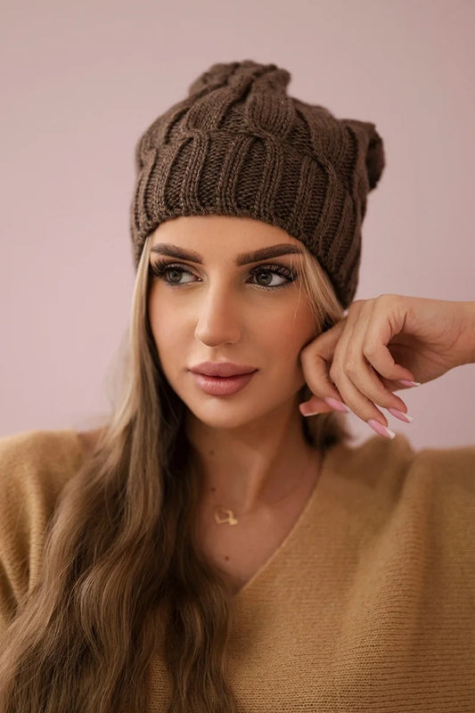 Čapica s fleece Iwona K221 mocca univerzálne