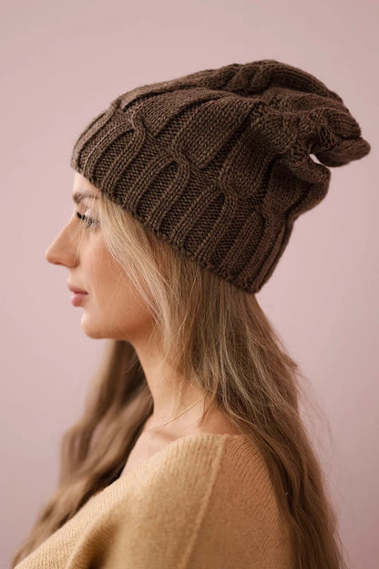 Čapica s fleece Iwona K221 mocca univerzálne