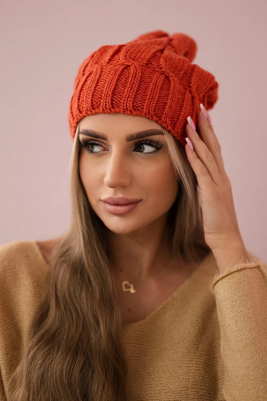 Čapica s fleece Iwona K221 ruda univerzálne