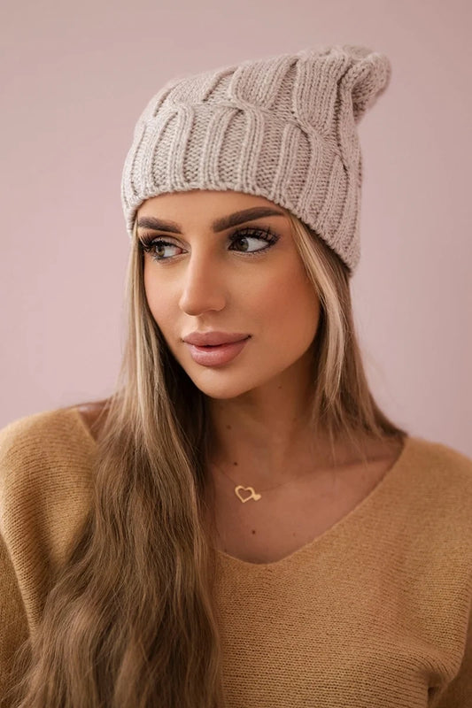 Čapica s fleece Iwona K221 béžová univerzálne