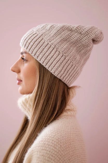 Čapica s fleece Anna K238 béžová univerzálne