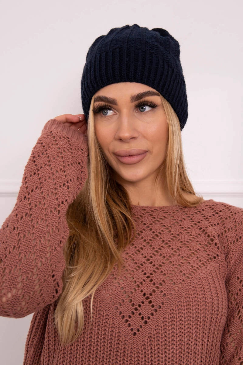 Čapica s fleece Anna K238 námornícka modrá univerzálne