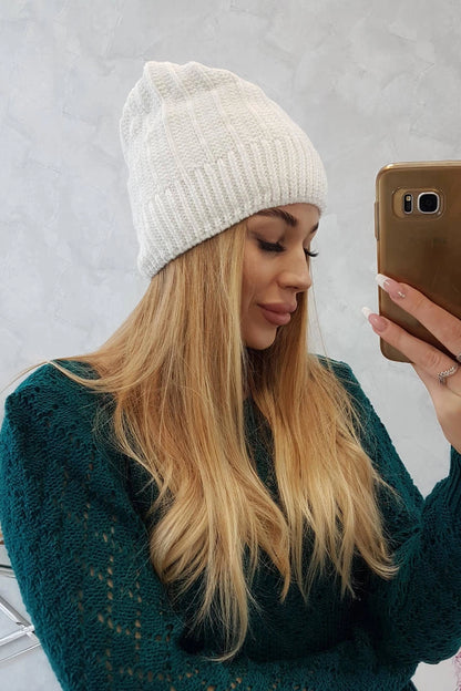 Čapica s fleece Anna K238 biely univerzálne
